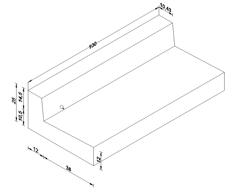 Zanelle in cemento da L100x50xh25xSp10 cm